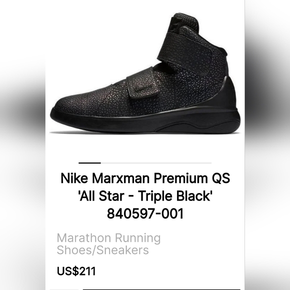 Nike Marxman Premium All Star QS 'Triple Black Iridescent' 8W (6½Y) - Picture 10 of 10